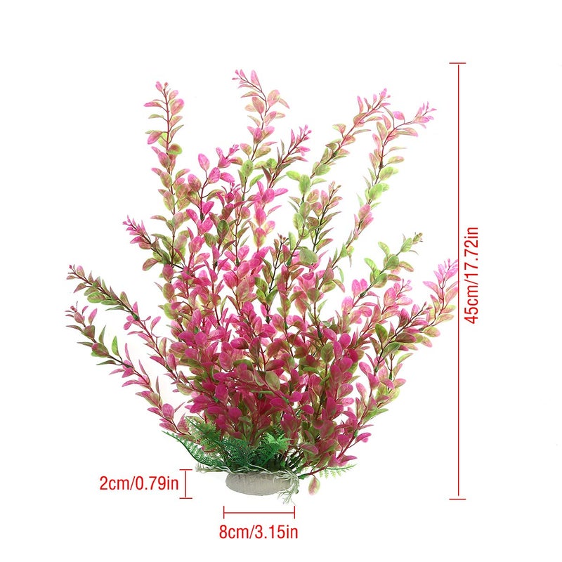 Mayitr 18" Plastic Water Plant for Aquarium Fish Tank Ornament, Rhodo Red - Image 4